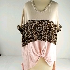 Umgee Tunic Top L leopard print